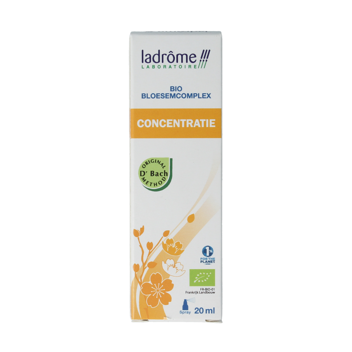 Ladrome bio herbal concentrate 20ml in a glass dropper bottle, herbal preparation with natural ingredients.