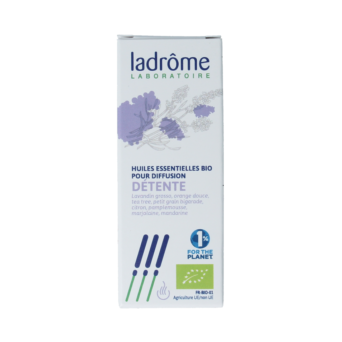 Ladrome ontspanning etherische olie in 10ml bottle, natural essential oil for relaxation and aromatherapy.