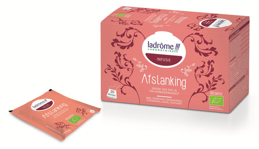 Ladrome Infusie Afslanking Bio with 20 tea bags, herbal detox infusion for slimming and cleansing.