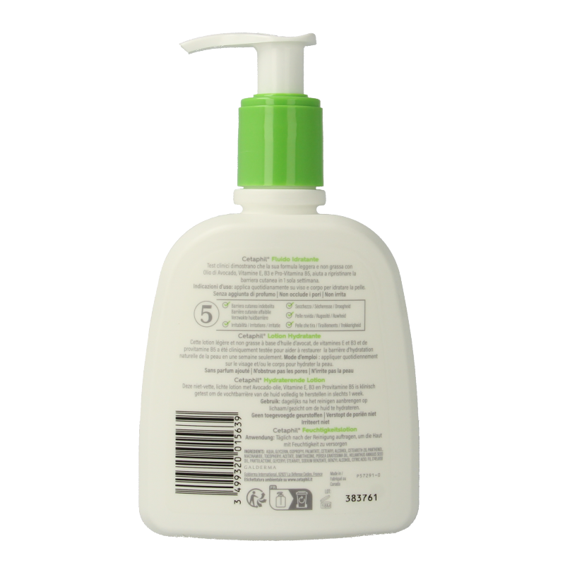 Cetaphil Moisturizing Lotion in 237ml bottle, suitable for facial skin care, with a white and blue label and pump dispenser.