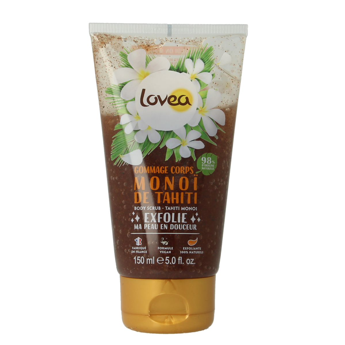 Lovea Tahiti Monoi bodyscrub for very dry skin, 150ml, natural body care with Tahiti Monoi for soothing and exfoliating.