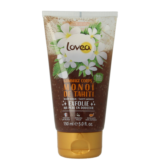 Lovea Tahiti Monoi bodyscrub for very dry skin, 150ml, natural body care with Tahiti Monoi for soothing and exfoliating.