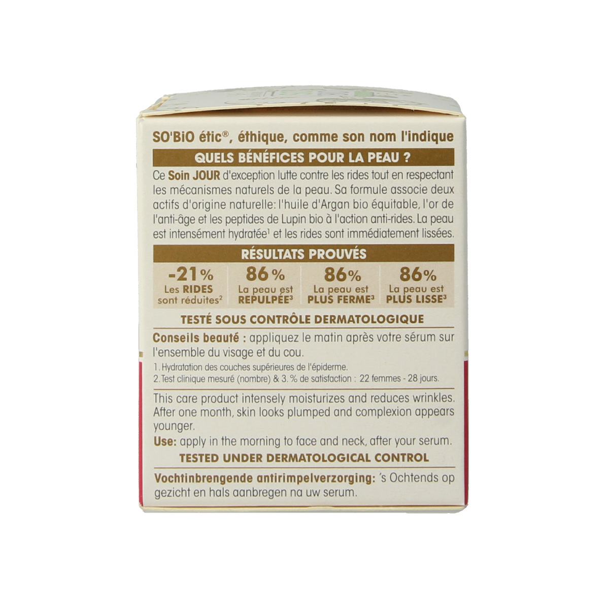 So Bio Etic moisturizing anti-wrinkle day cream in 50ml jar, facial skincare product for hydration and anti-aging.