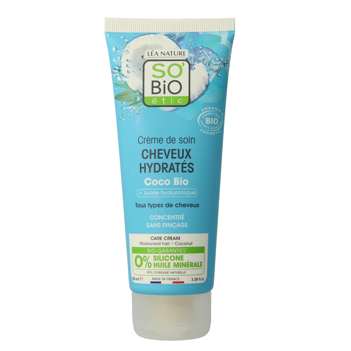 So Bio Etic Coco Hyaluronic Acid Leave-In Hair Mask in 100ml, moisturizing hair treatment with natural ingredients.