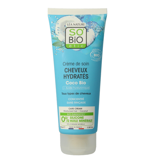 So Bio Etic Coco Hyaluronic Acid Leave-In Hair Mask in 100ml, moisturizing hair treatment with natural ingredients.