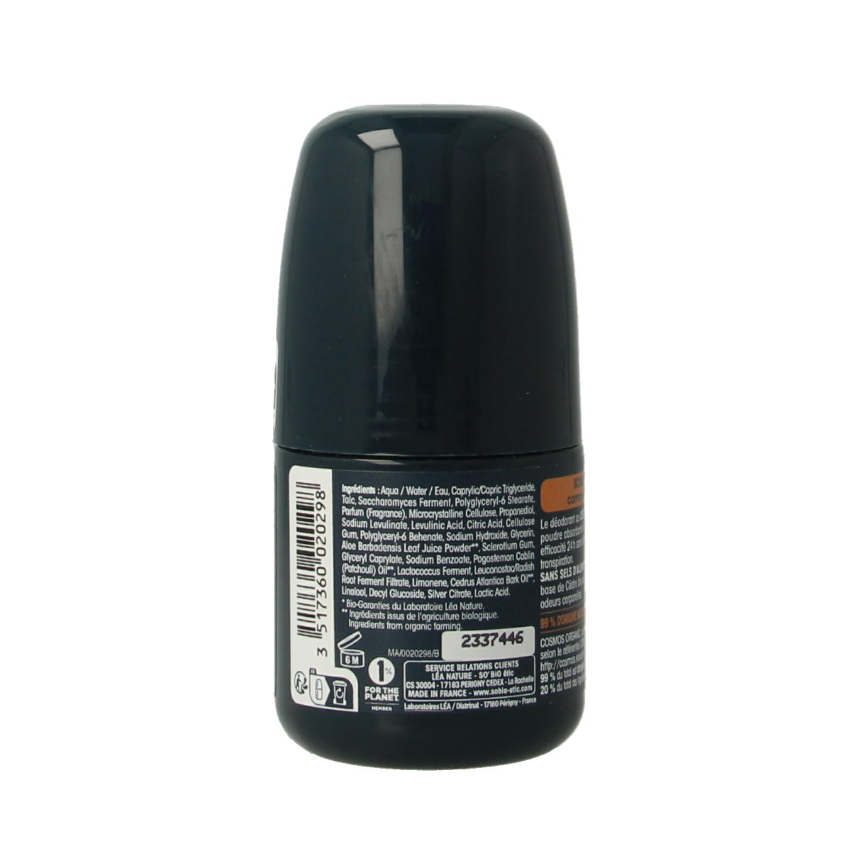 So Bio Etic men's 3-in-1 cedar deodorant spray, 50ml, with natural ingredients and fresh cedar scent.