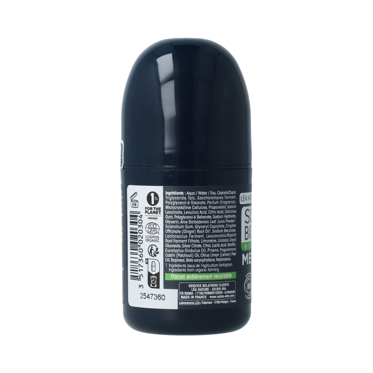 So Bio Etic men's 3-in-1 deodorant with ginger scent in a 50ml bottle, natural deodorant for daily freshness