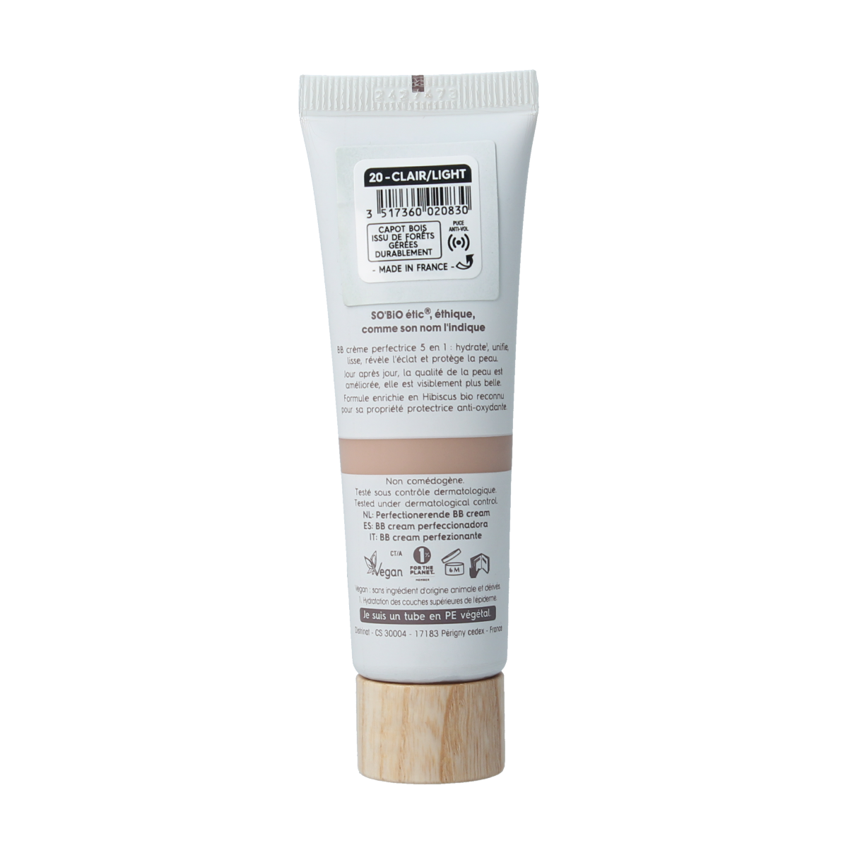 So Bio Etic BB Cream 5-in-1 Perfect 20 Light, 30ml, a natural facial skincare product with light coverage and skin-enhancing benefits.
