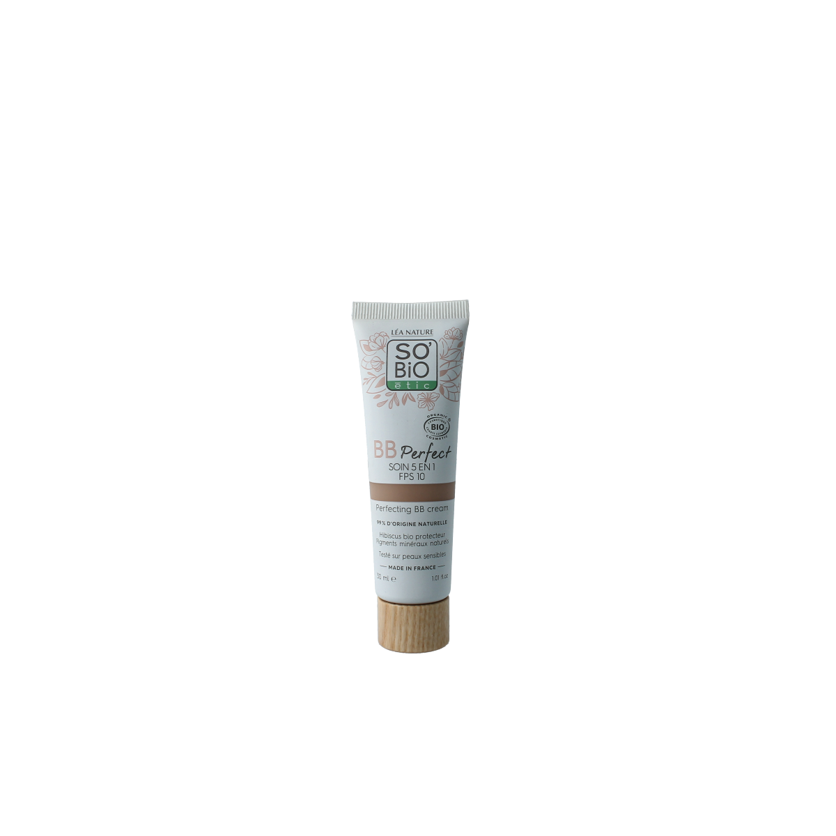 So Bio Etic BB cream 5-in-1 perfect medium shade in 30ml tube, facial skincare product with natural ingredients.