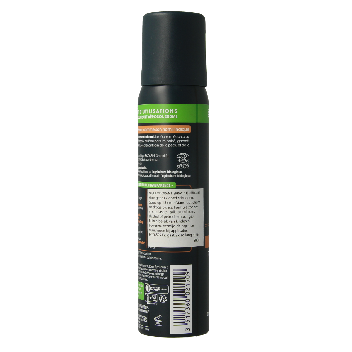 So Bio Etic Men Cedar Deodorant Spray 100ml bottle, natural fresh scent with eco-friendly packaging and masculine design.