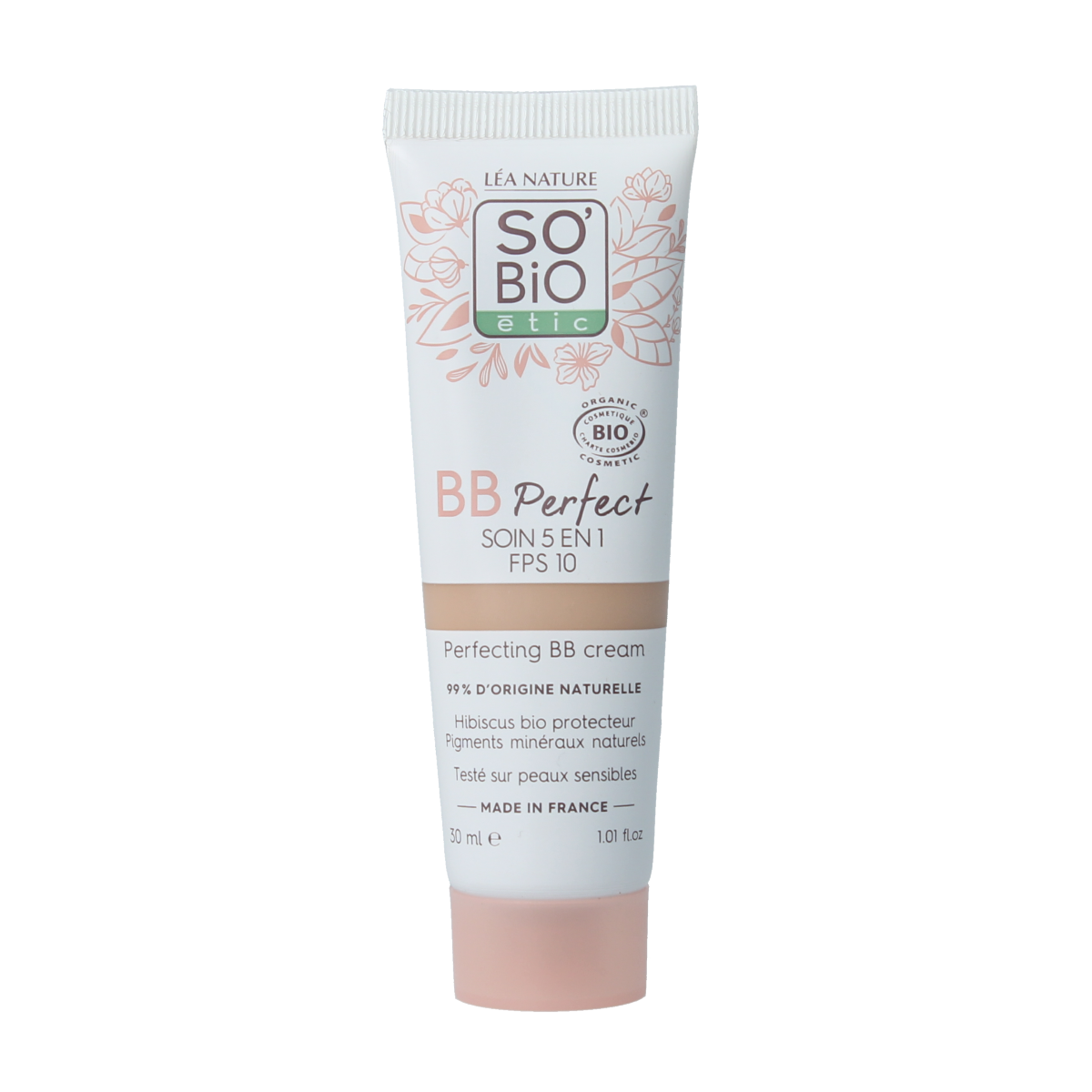 So Bio Etic BB cream 5 in 1 perfect 22 medium claire, 30ml, facial skincare product with smooth, natural finish.