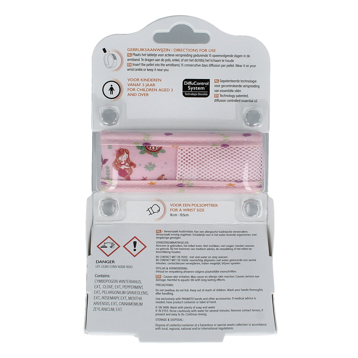 Parakito Junior Sea Mermaid mosquito repellent armband for kids, featuring colorful mermaid design, ideal for insect protection.