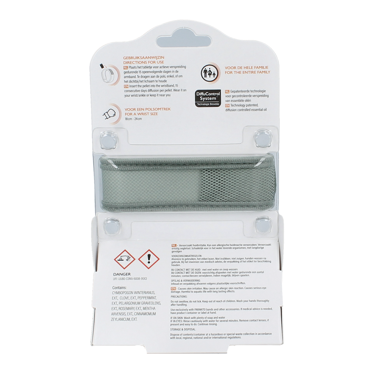 Parakito anti-mug armband for adults in khaki, designed to repel mosquitoes and insects, shown in the image.