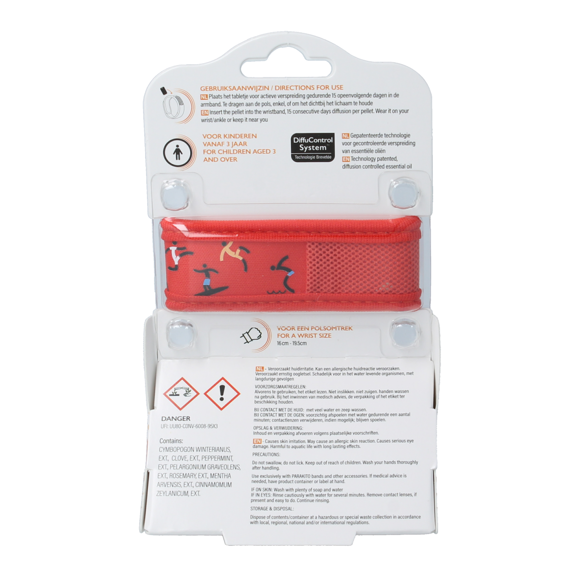 Parakito anti-mug armband for juniors, designed for outdoor sports, featuring a comfortable strap and insect-repellent properties.