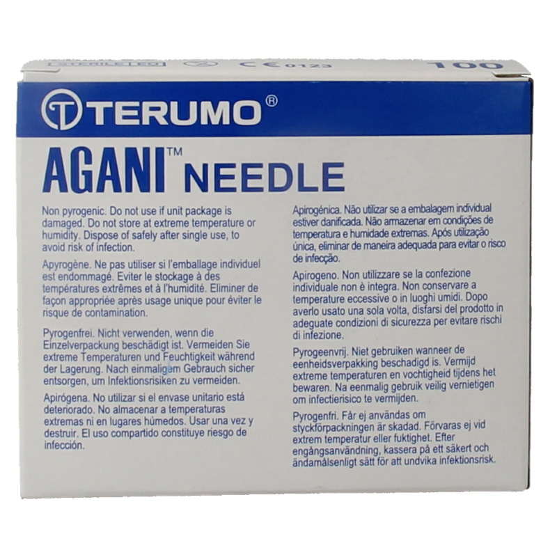 Terumo 21G green injection needle, 0.8 x 16 mm, for medical use, shown in the product image.