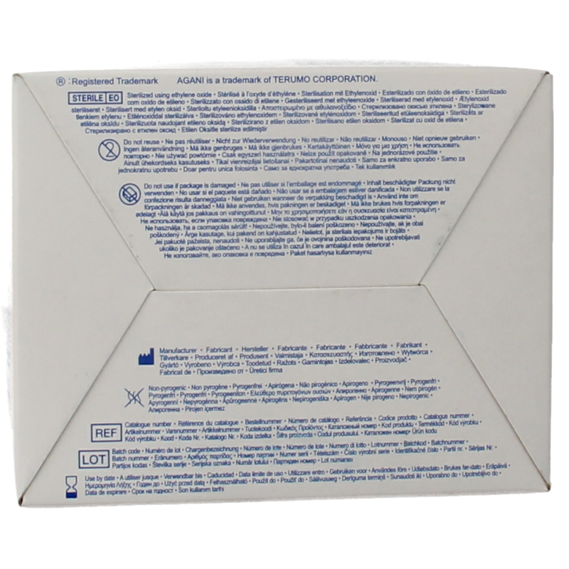 Terumo 21G green injection needle, 0.8 x 16 mm, for lancets and needles, shown in the product image.
