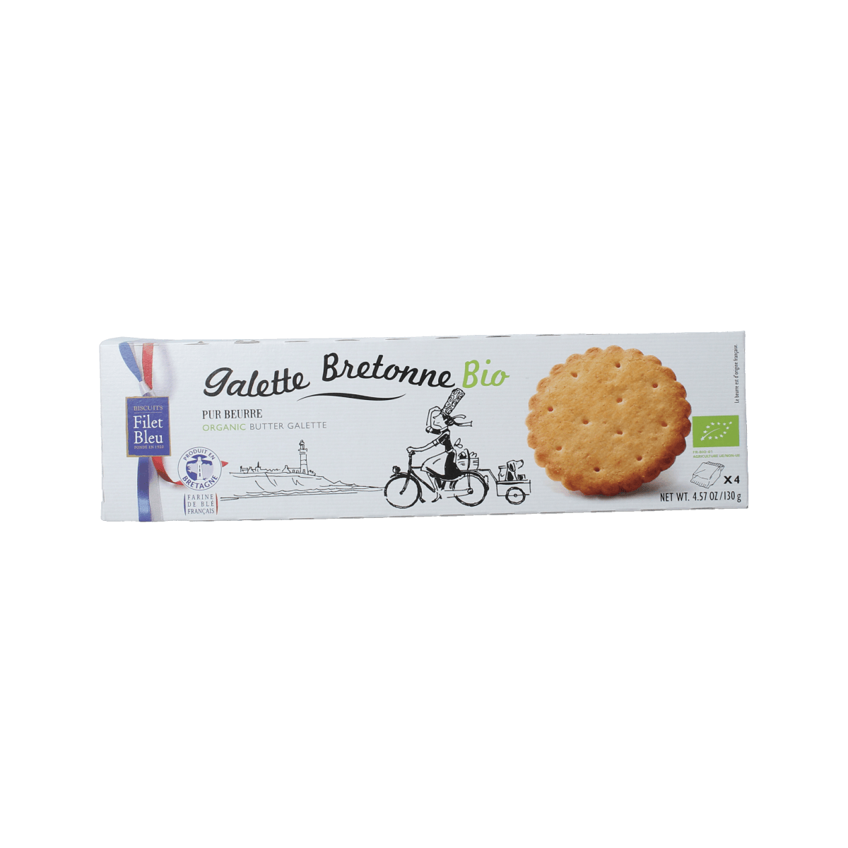 Island Bakery Boter galettes koekjes, organic buttery cookies, 130g, shown in a close-up image.