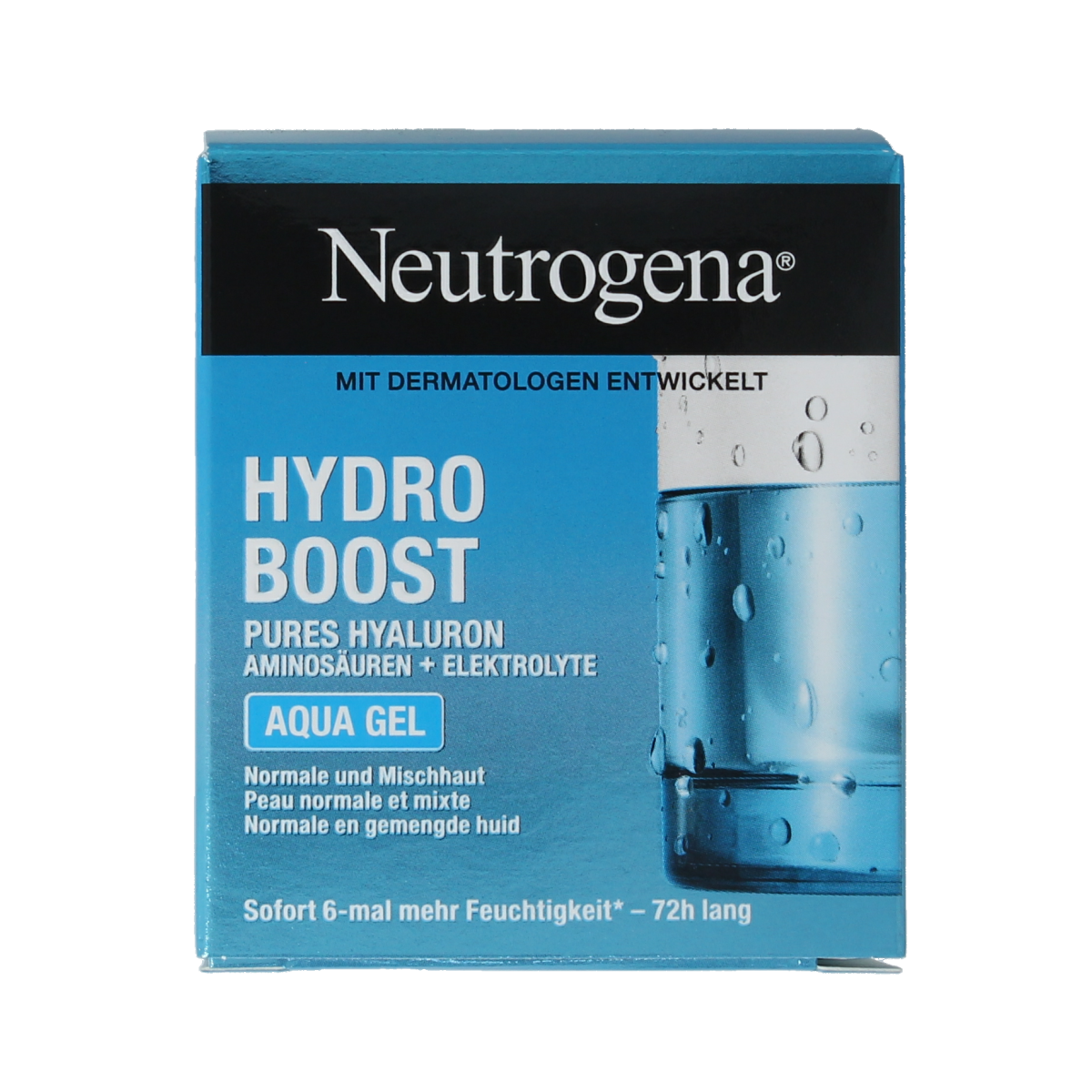 Neutrogena Hydro Boost Aqua Gel Moisturizer in 50ml jar, lightweight facial skincare with hydrating gel formula.