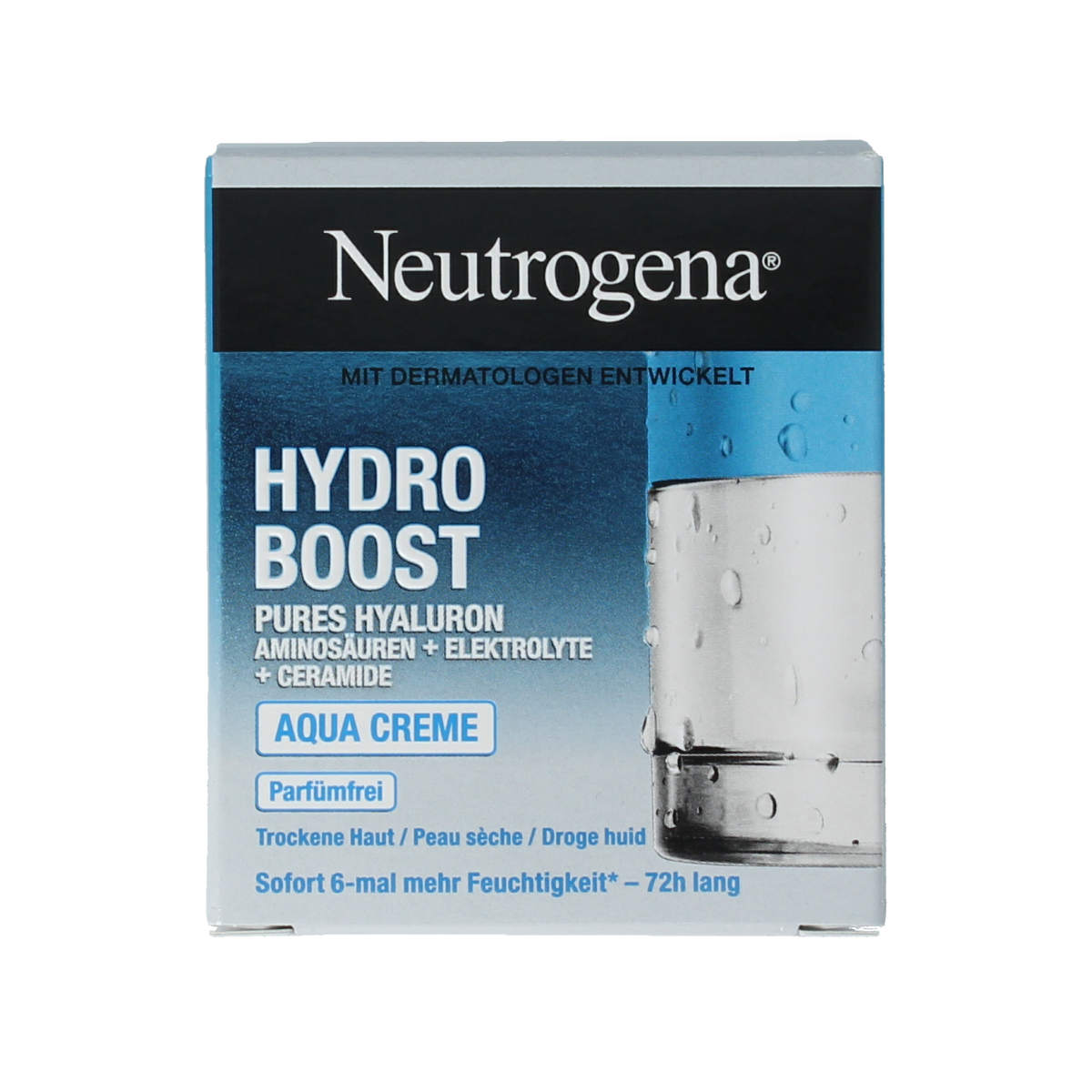 Neutrogena Hydro Boost gel moisturizer in 50ml, featuring a clear, lightweight cream-gel texture for hydrating facial skincare.