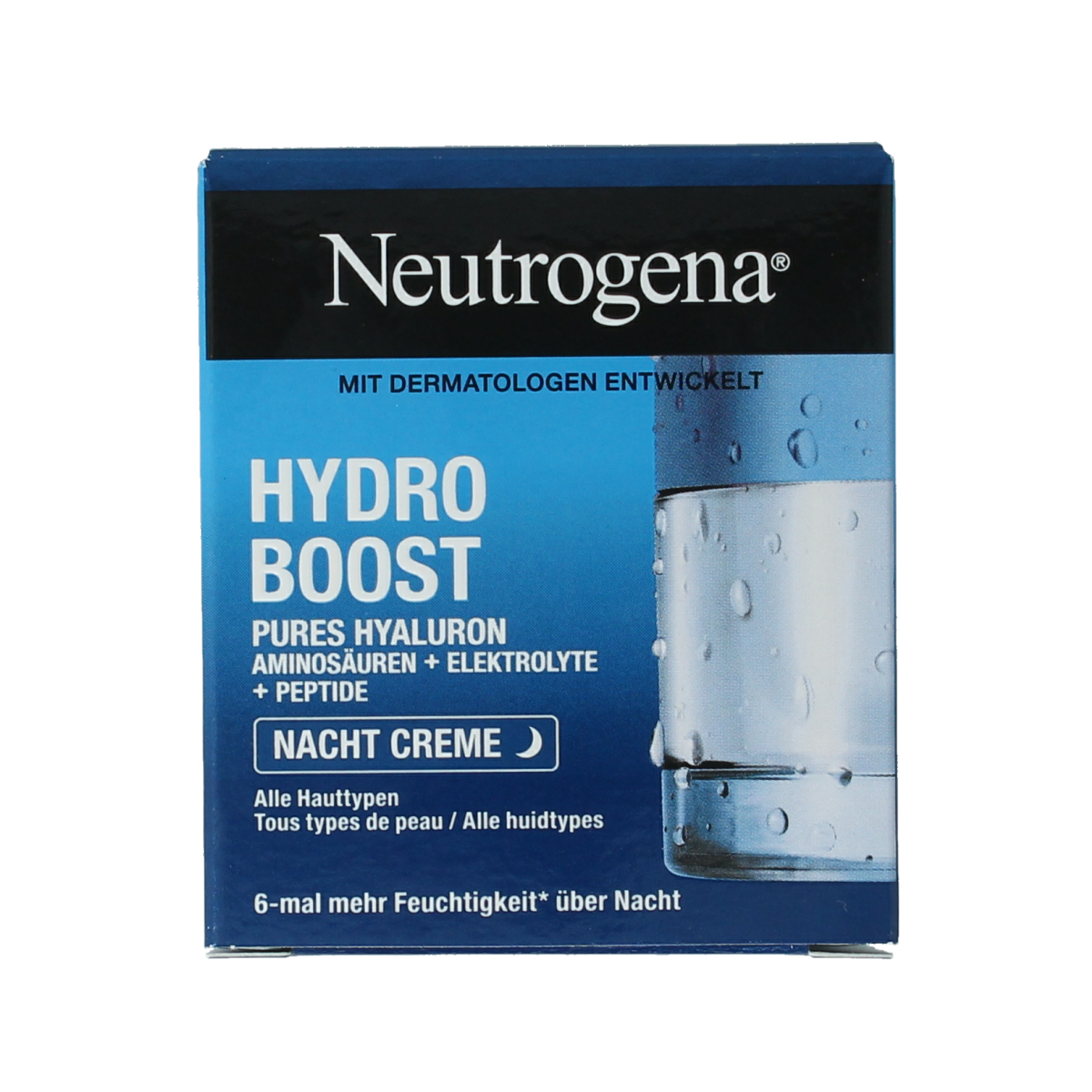 Neutrogena Hydro Boost sleeping mask cream in a 50ml jar, hydrating face skincare product with blue and white packaging.