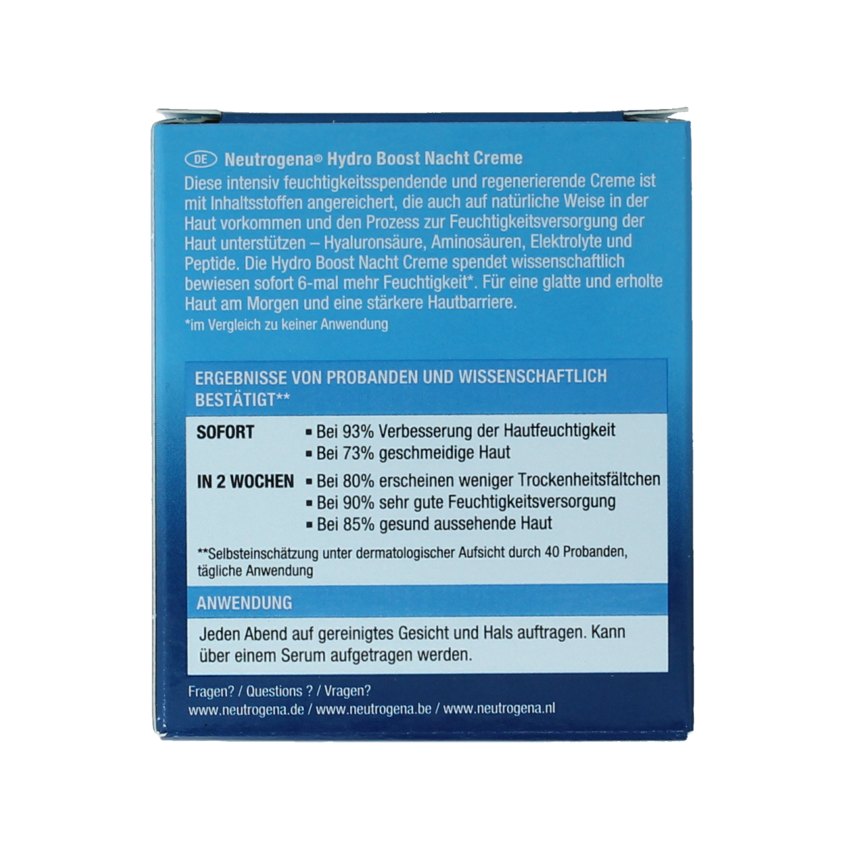 Neutrogena Hydro Boost sleeping mask cream in 50ml jar, hydrating facial skincare product with blue gel texture.