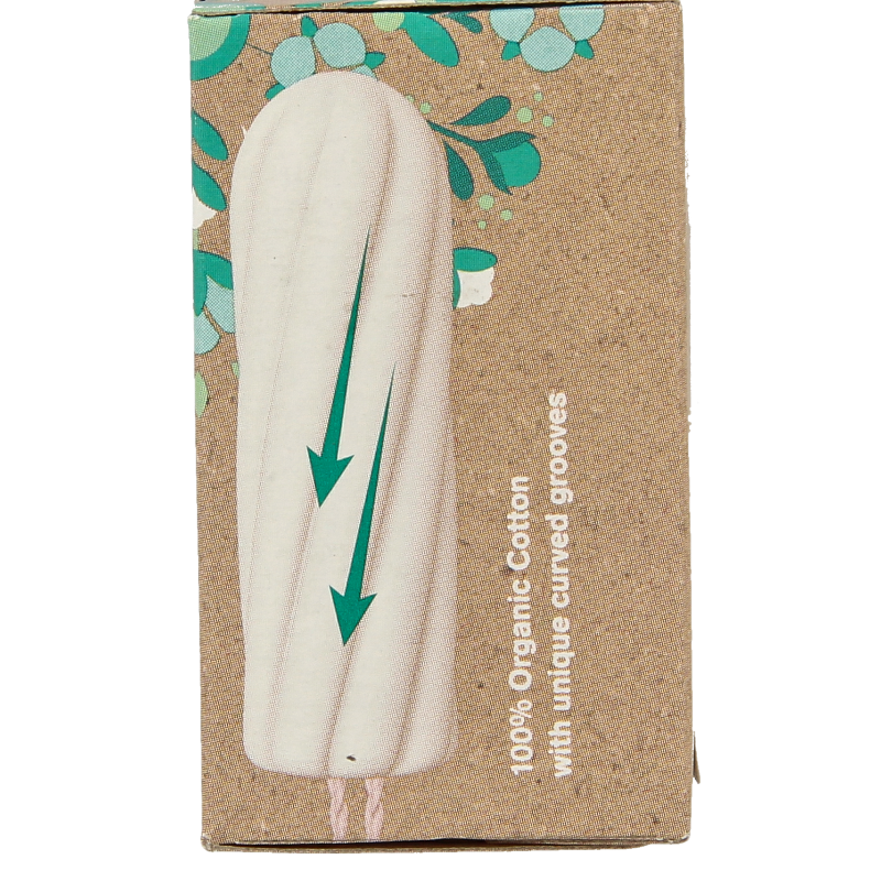OB Tampons organic super, 16-pack, feminine hygiene product with discreet applicator, made from organic materials for women.
