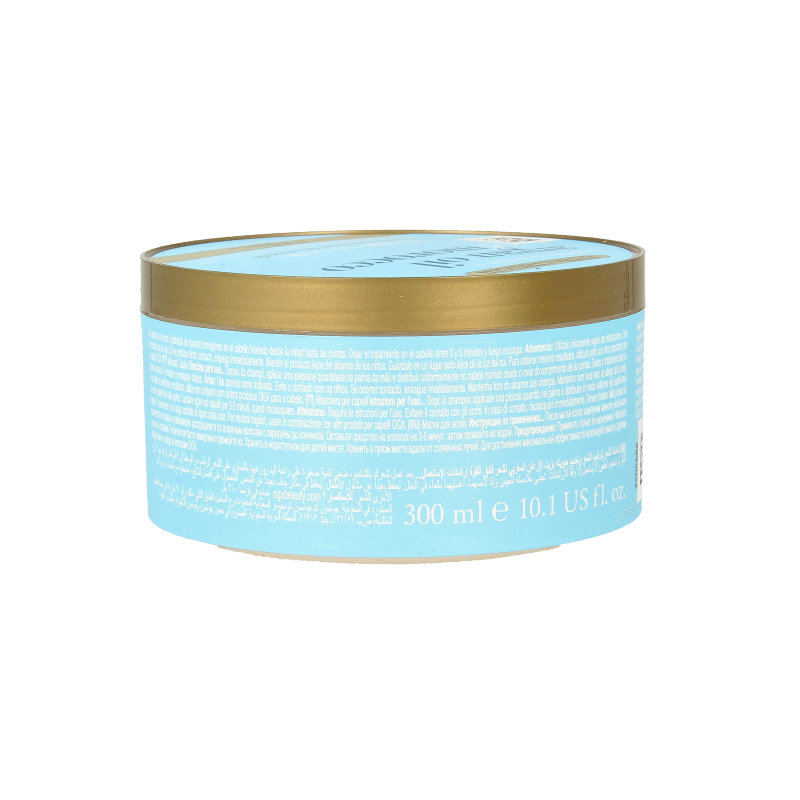 OGX Argan oil of Morocco hair mask in a 300ml jar, nourishing hair care product with argan oil for deep conditioning.