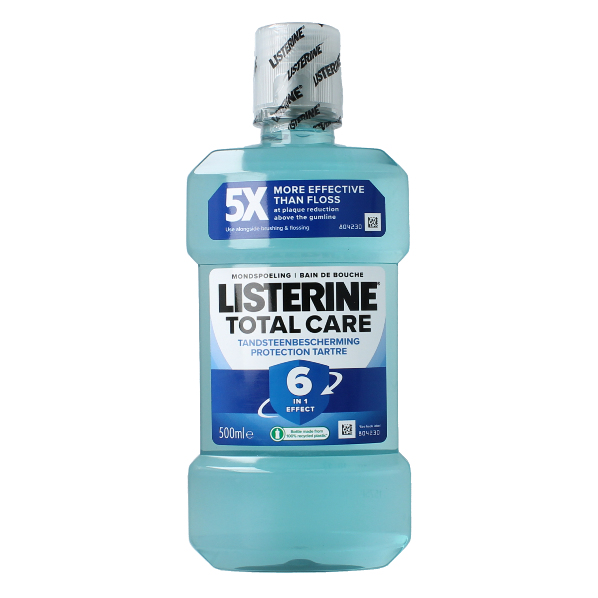 Listerine Total Care mouthwash in 500ml bottle, anti-tartar mouth rinse for oral health, with freshening properties.