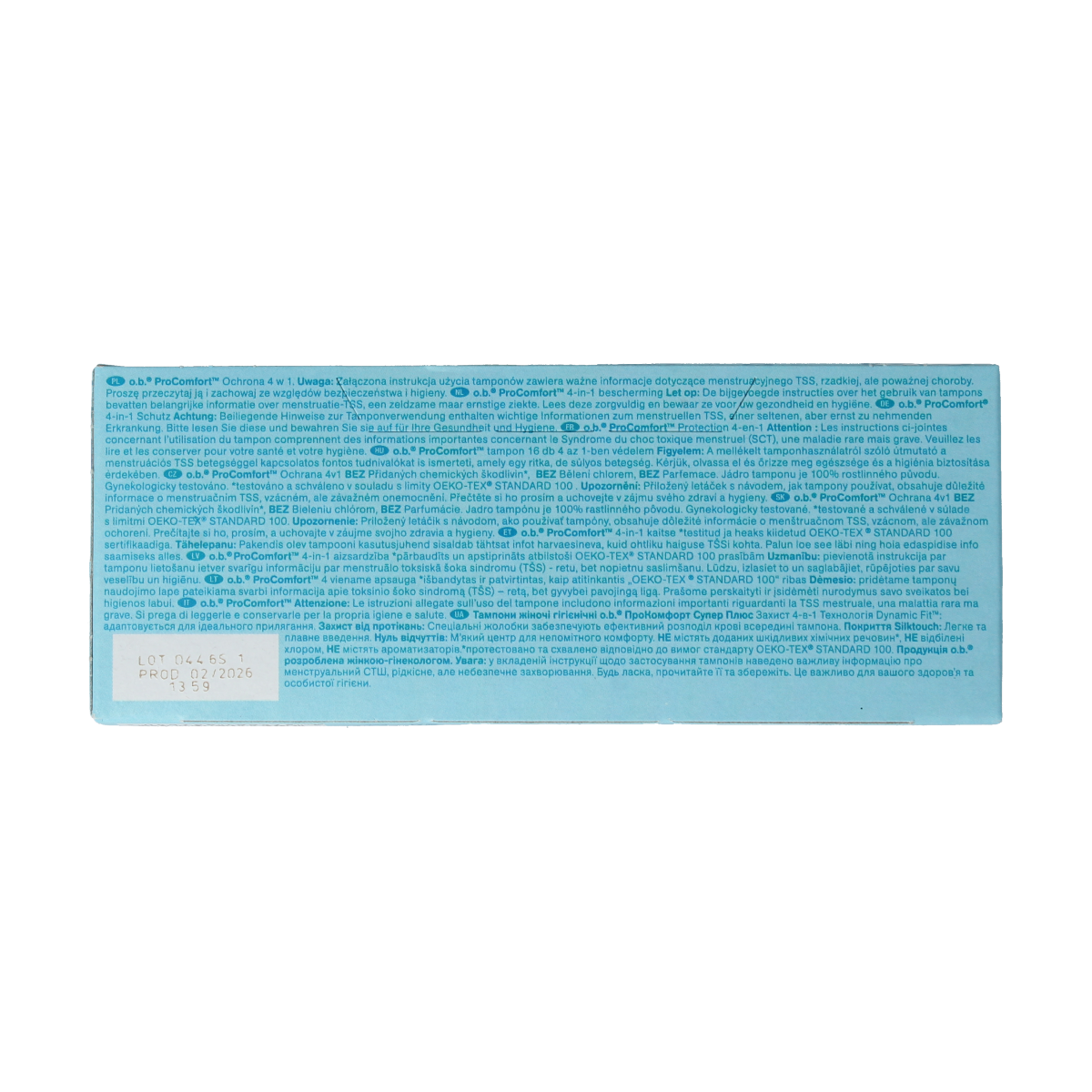 OB Tampons Pro Comfort Advanced Super Plus, pack of 16, feminine hygiene tampons for reliable protection and comfort.