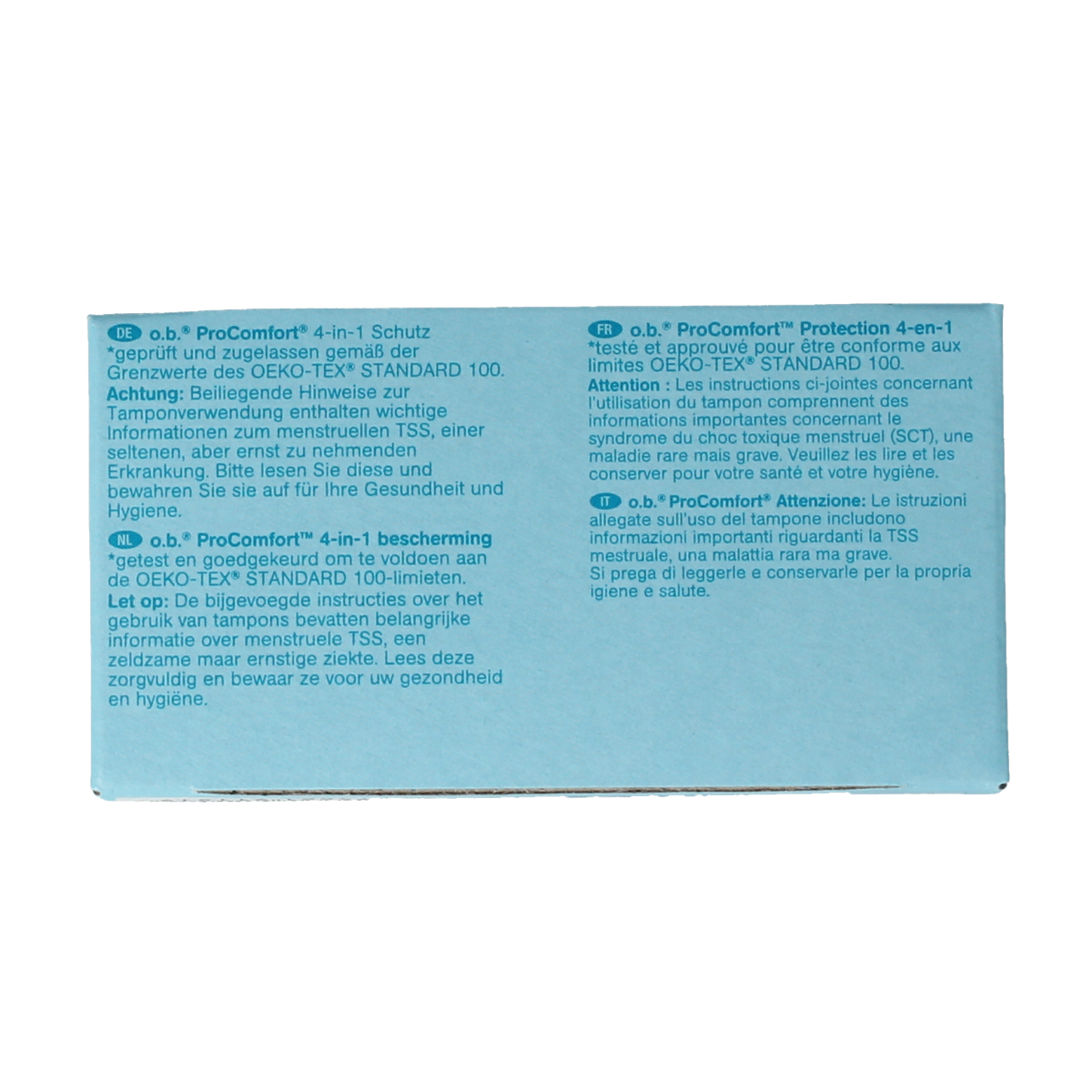 OB Tampons Pro Comfort Advanced Mini for women, pack of 16, featuring discreet, compact tampon design in a natural setting.