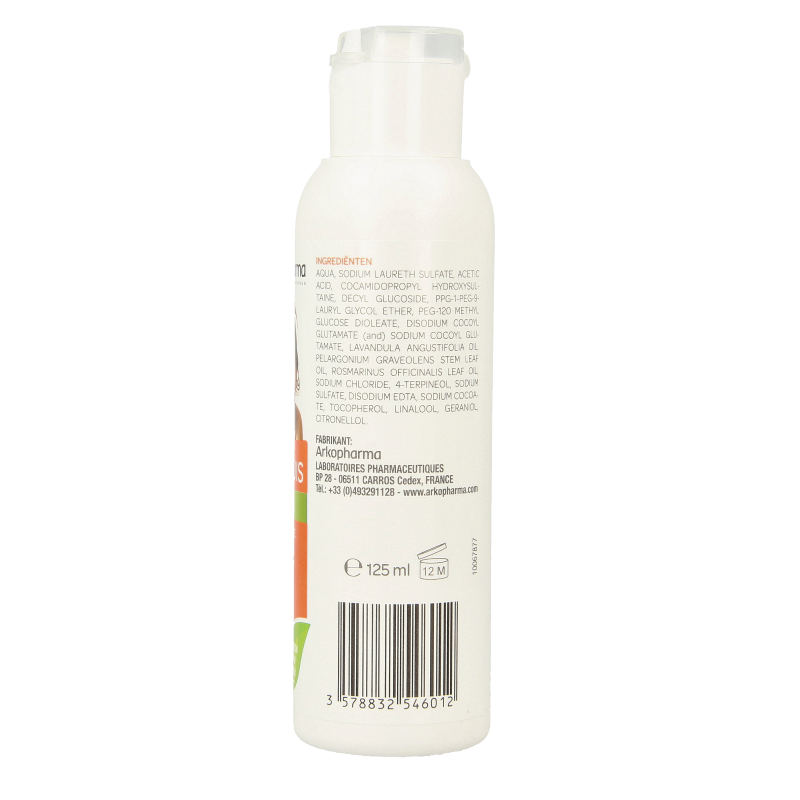 Anti Luis Haarverzorging Anti Luis Shampoo 125ml bottle with label and cap, close-up view of the hair care product.