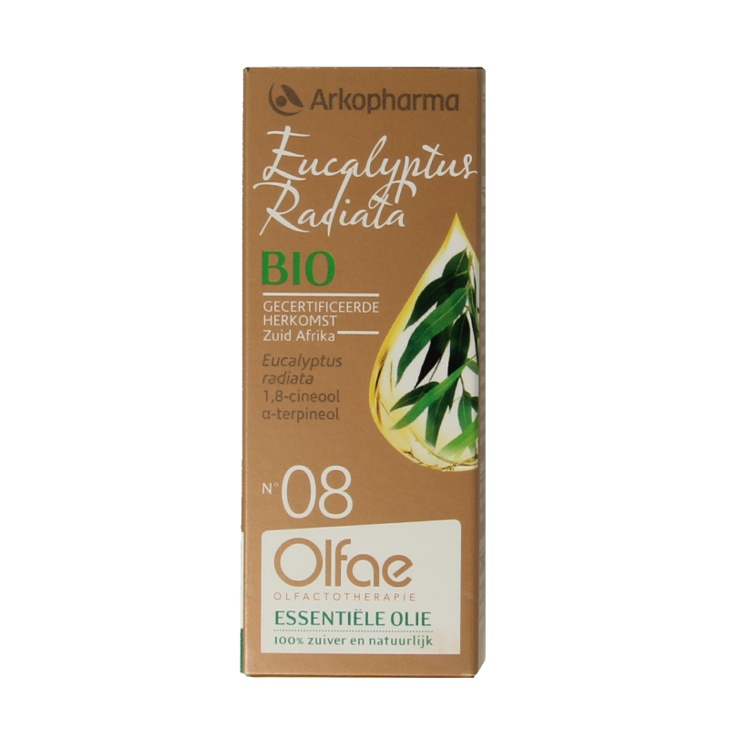 Olfae Eucalyptus radiata bio essential oil in a 10ml bottle, part of Olfae’s herbal preparations collection.