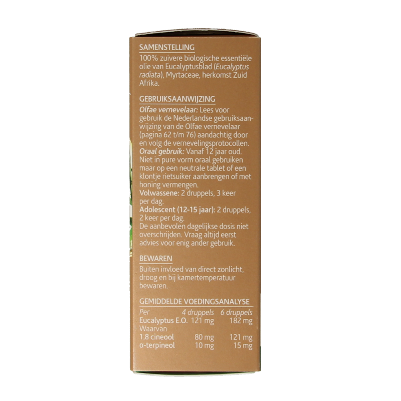 Olfae Eucalyptus radiata bio essential oil in a 10ml bottle, natural herbal preparation for aromatherapy and wellness.