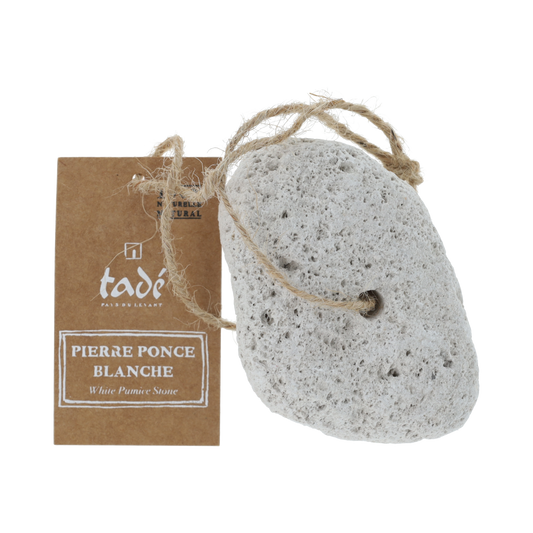 Aleppo Soap Co pumice stone for foot care, natural exfoliating tool, shown in image with textured surface for smoothing feet.