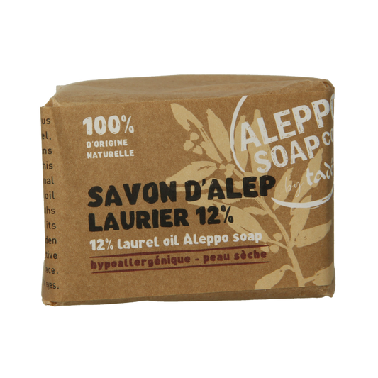 Aleppo Soap Co Zeep with 12% laurel, 190g, natural soap bar with traditional ingredients and olive oil.