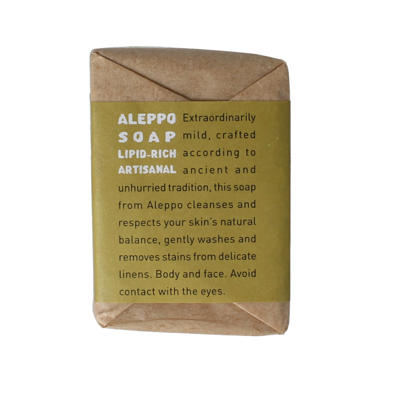 Aleppo Soap Co Zeep with olive and laurel, 180 grams, natural soap bar featuring olive oil and laurel ingredients.
