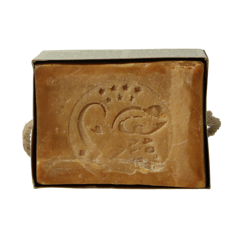 Aleppo Soap Co Zeep 40% natural soap bar, 200 grams, with traditional olive and laurel ingredients, showing the soap's textured surface.