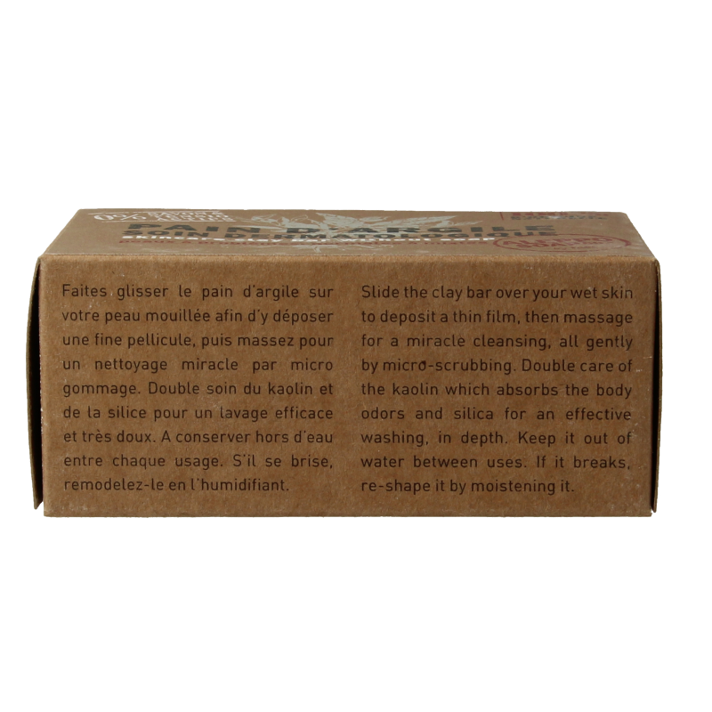 Aleppo Soap Co Kleitablet zonder zeep, 320g, natural soap bar with traditional Aleppo ingredients, unwrapped and textured.