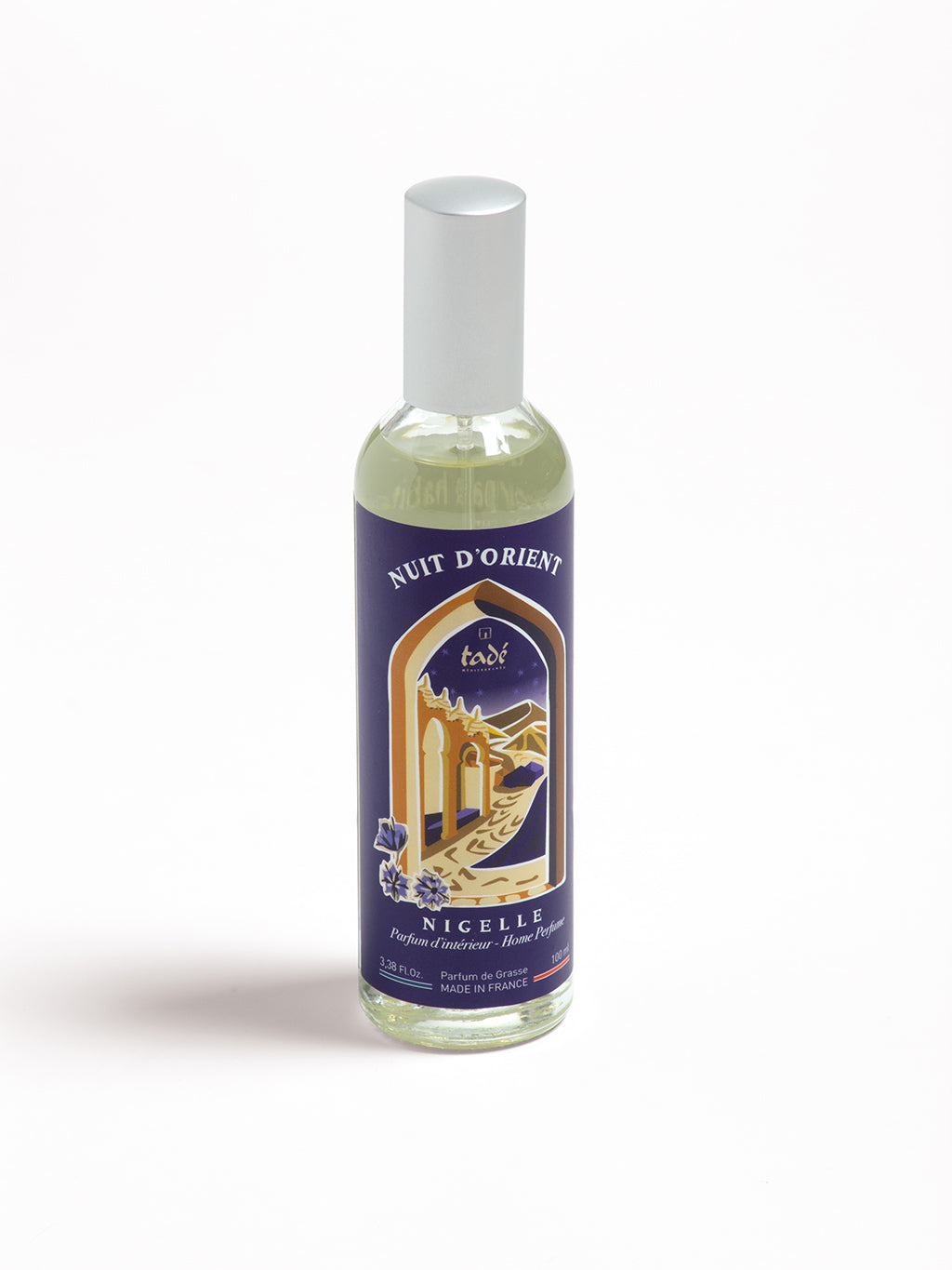 Tade Huisparfum Nigella geurverspreider bottle with black cap and elegant packaging, 100ml size, natural home fragrance.