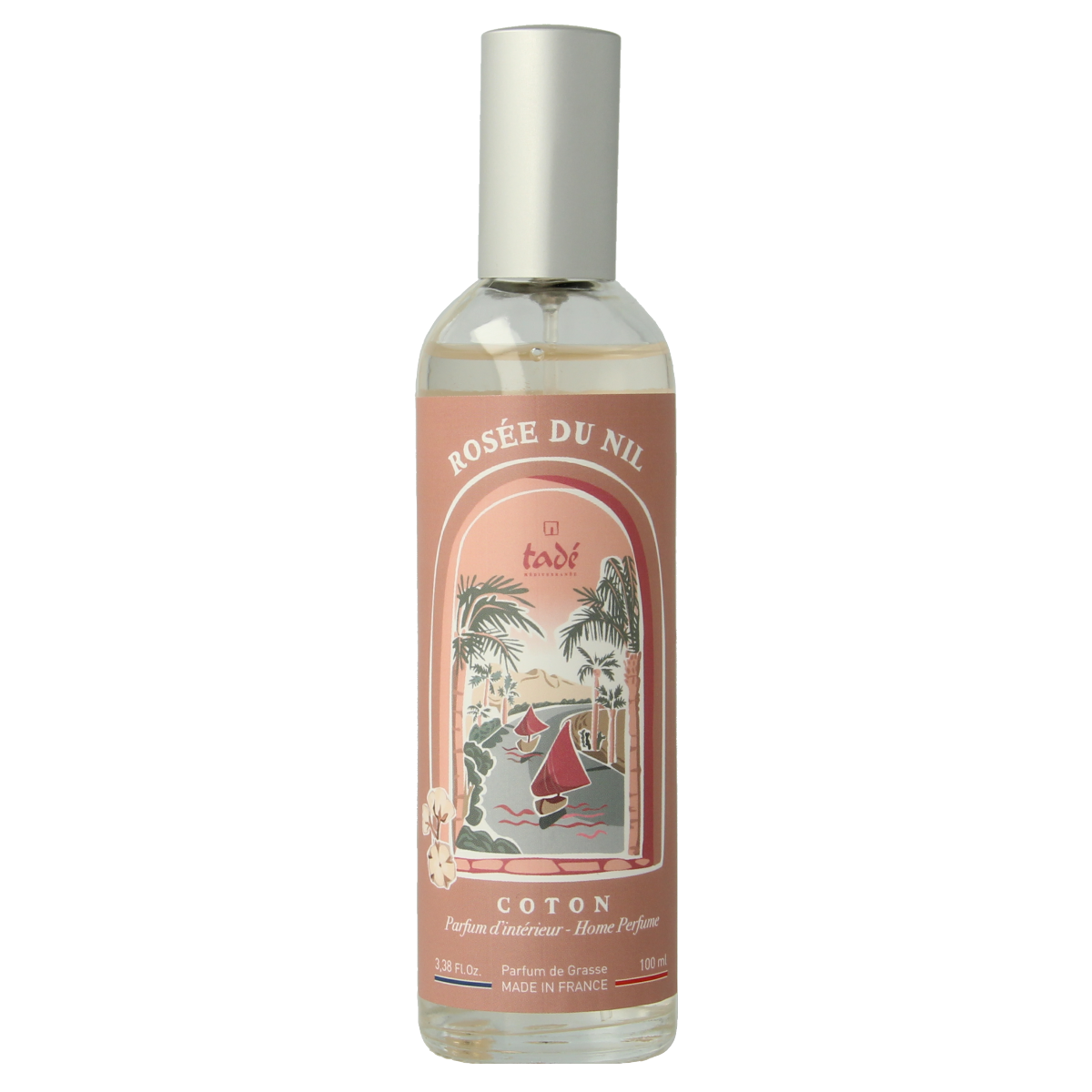 Tade Huisparfum cotton scent diffuser bottle with 100ml of fragrant liquid, featuring a sleek design and diffuser cap.