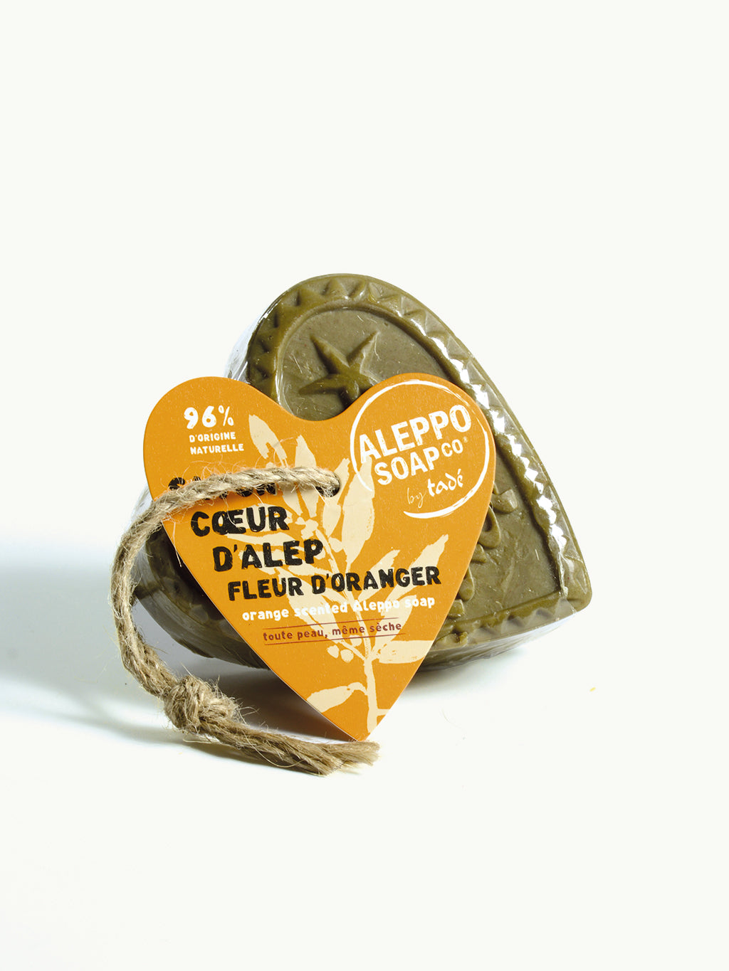 Aleppo Soap Co Savon d'Alep hart fleur de oranger met touw 150.00 Gram