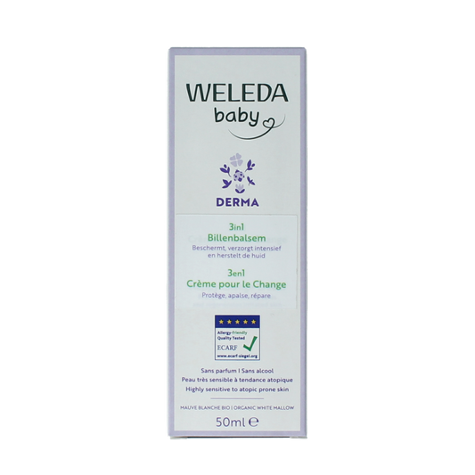 Weleda Baby Derma 3-in-1 billenbalsem bio, 50ml, natural diaper rash cream for babies and toddlers.