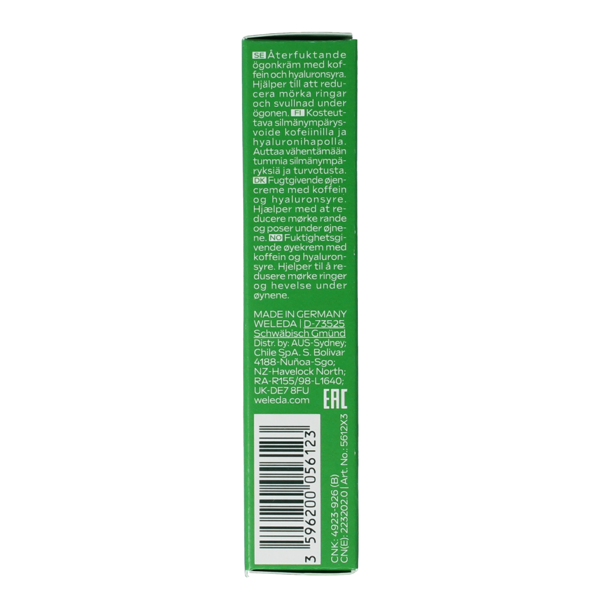 Weleda Skin Food eye contour cream in 12ml tube, nourishing eye care product with natural ingredients for sensitive skin.