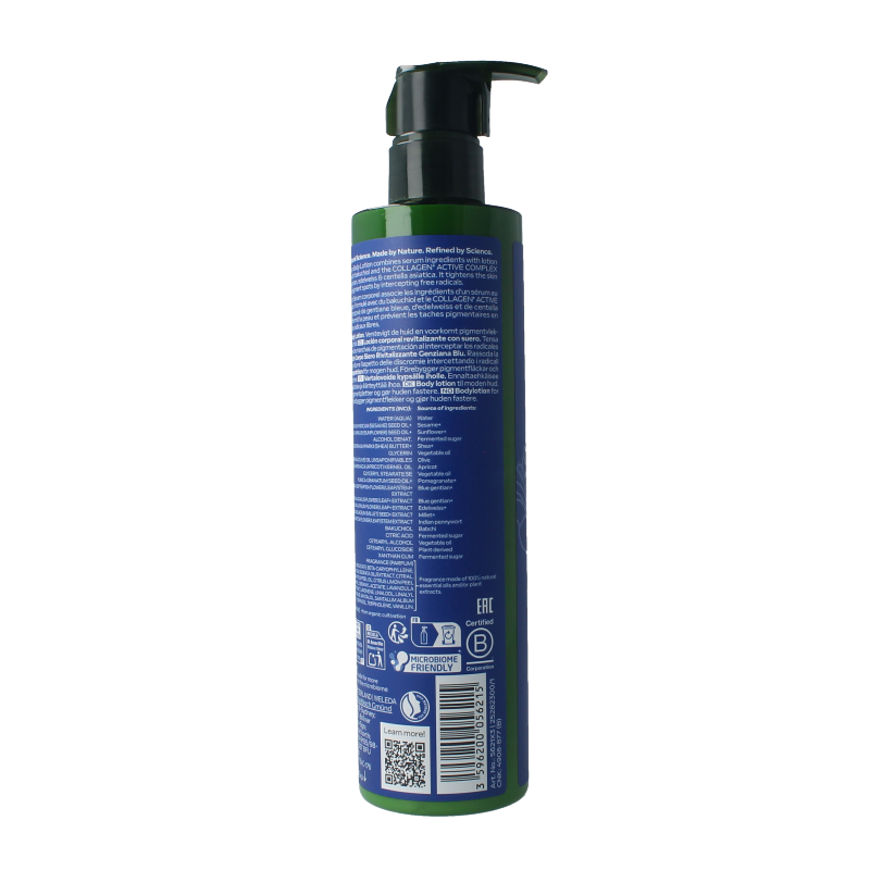 Weleda Blauwe Gentiaan bodylotion 250ml in a white pump bottle, designed for nourishing body skincare.