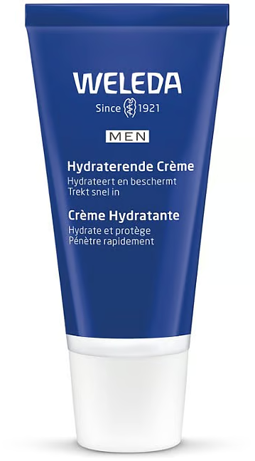Weleda Men hydraterende gezichtsverzorgingscrème in 30ml container, suitable for men's skin and daily face hydration.