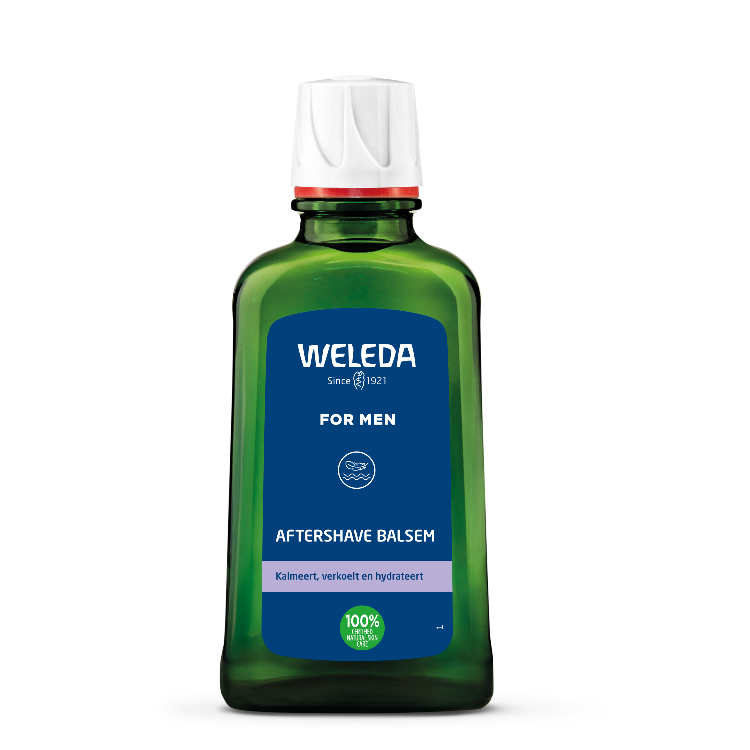 Weleda Men aftershave balm in a 100ml bottle, soothing post-shaving skincare for men with natural ingredients.