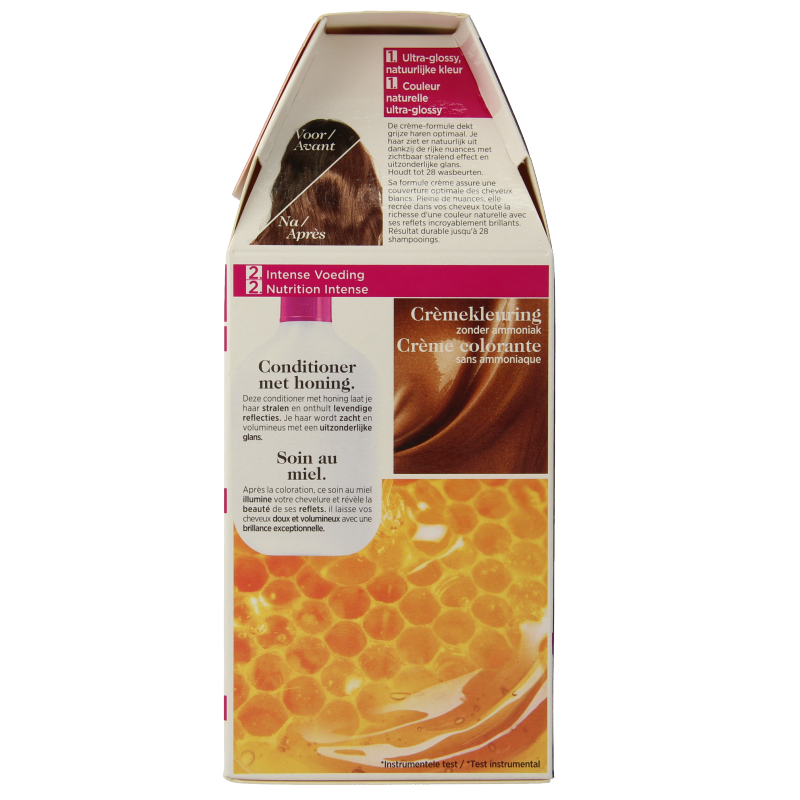 Casting Creme Gloss 600 Cappuccino hair dye kit showing a box with creamy hair color formulation for natural-looking brown hair.