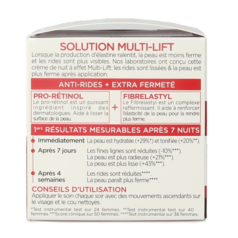 L'Oreal Paris Revitalift night cream in 50ml jar, facial skincare product with smooth creamy texture.