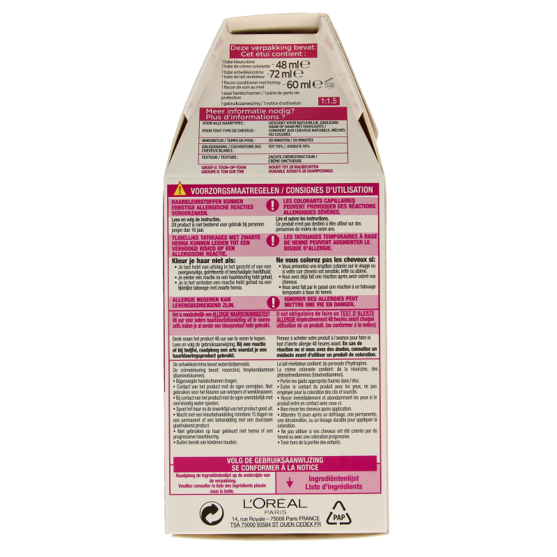 Casting Creme Gloss 454 Brownie hair dye set showing color tubes and applicator for semi-permanent hair coloring.