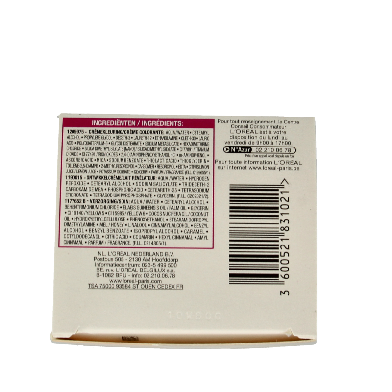 Casting Creme Gloss 1010 White Chocolate hair dye set showing the tube and packaging for hair coloring.